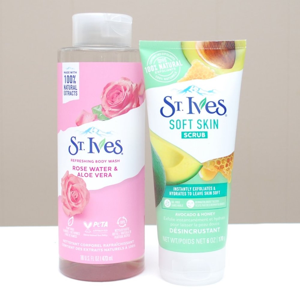 St Ives Body Wash and Soft Skin Scrub Combo
